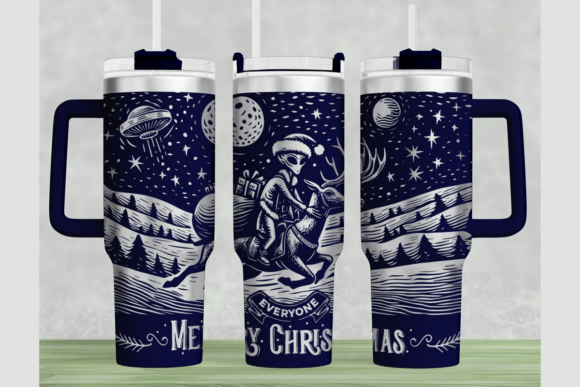 Alien Santa Tumbler Wrap SVG