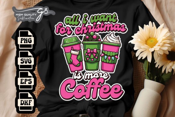 All I Want for Xmas Coffee Cup SVG