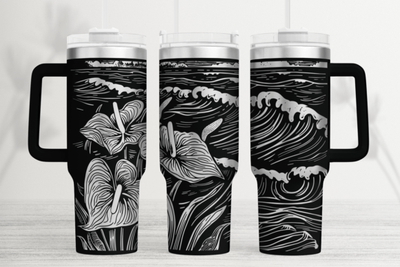 Anthurium 40oz Laser Tumbler Wrap SVG