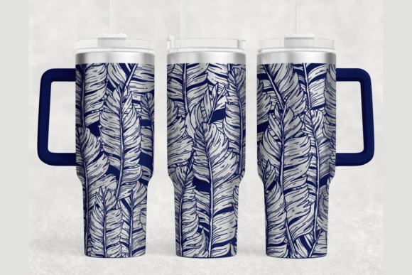 Banana Leaf 40oz Laser Tumbler Wrap SVG