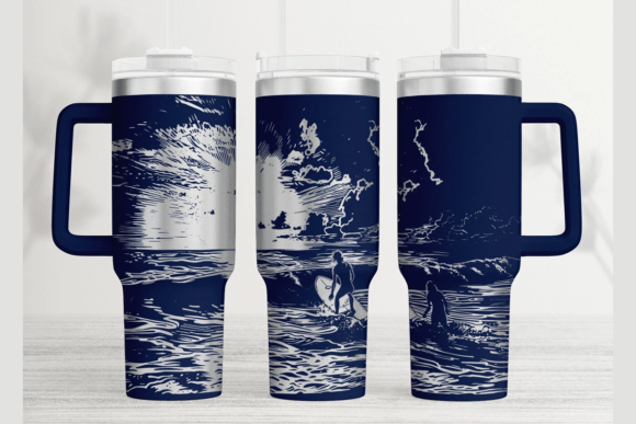 Beach 40oz Laser Tumbler Wrap SVG
