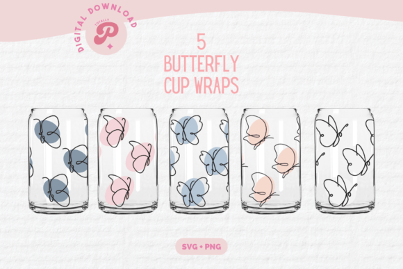Butterfly Cup Wrap SVG Bundle