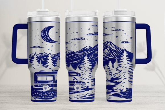 Camping 40oz Laser Tumbler Wrap SVG