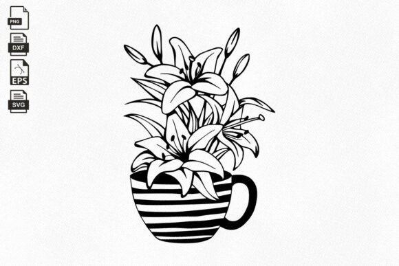 Coffee Cup Flower Svg