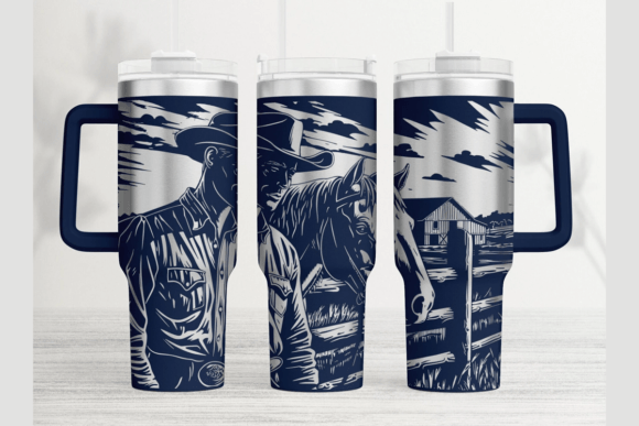 Cowboy Tumbler Wrap SVG