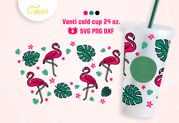 Flamingo Venti Cold Cup 24oz SVG