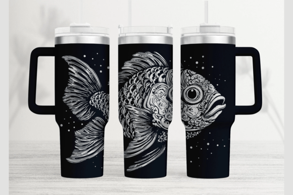 Goldfish 40oz Laser Tumbler Wrap SVG
