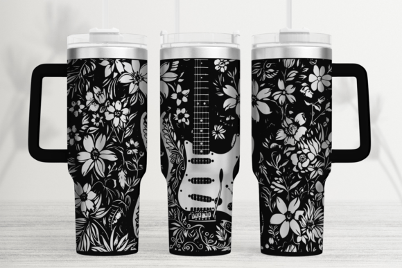 Guitar Flower Wrap SVG