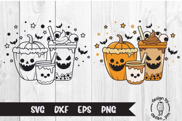 Halloween Coffee Latte Cup Svg Sublim
