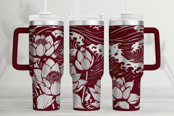 Lotus Flower Tumbler Wrap SVG