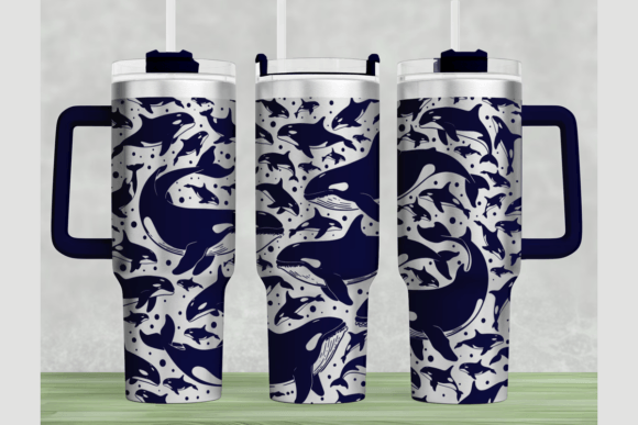 Orcas 40oz Laser Tumbler Wrap SVG