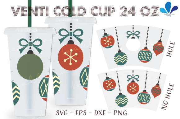 Ornament Christmas Venti Cup SVG Wrap