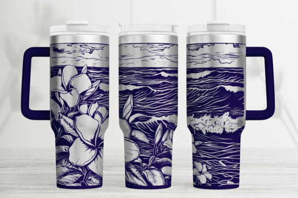 Plumeria 40oz Laser Tumbler Wrap SVG