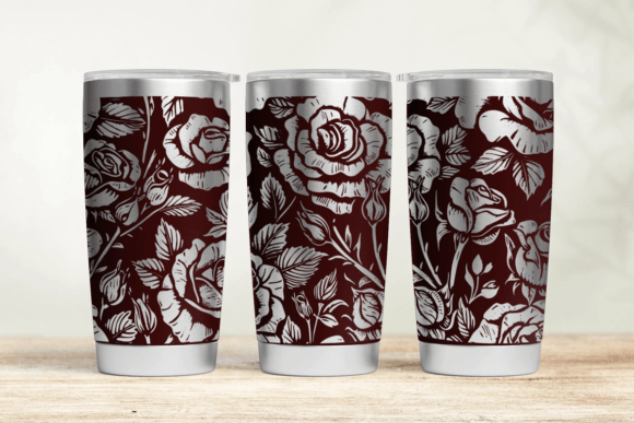 Roses Tumbler Wrap SVG