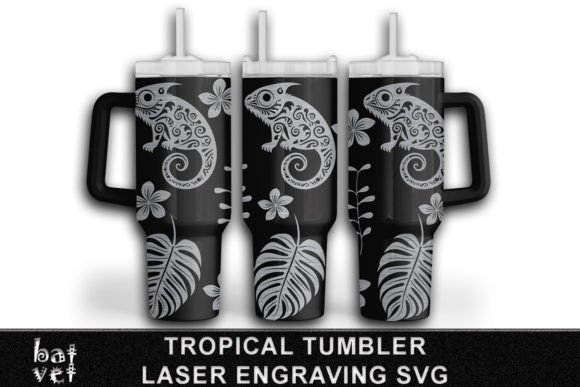 Tropical Tumbler Engraving SVG 40 Oz