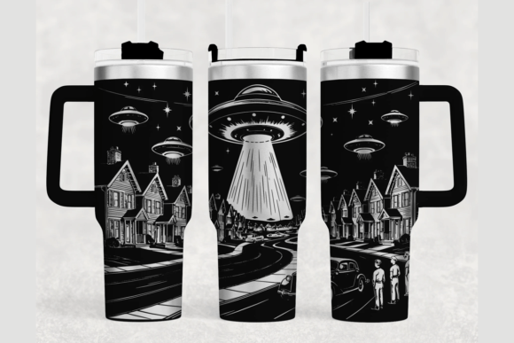 UFO 40oz Laser Tumbler Wrap SVG
