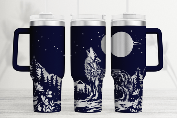 Wolf 40oz Laser Tumbler Wrap SVG